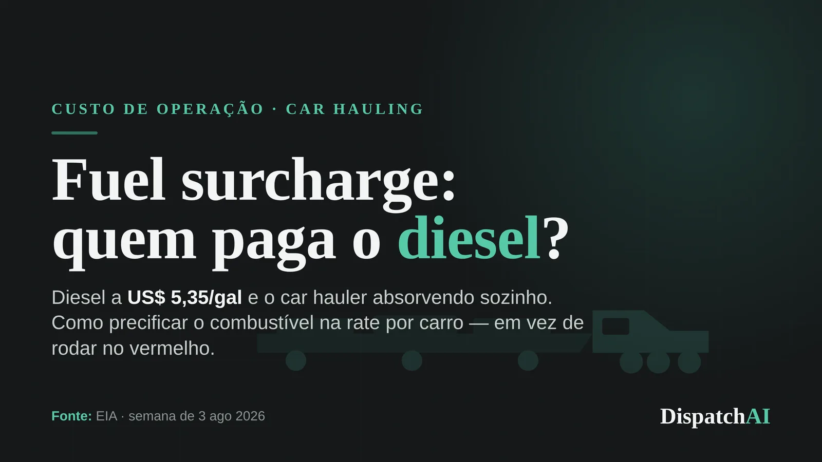 Fuel surcharge no car hauling: quem paga o diesel?