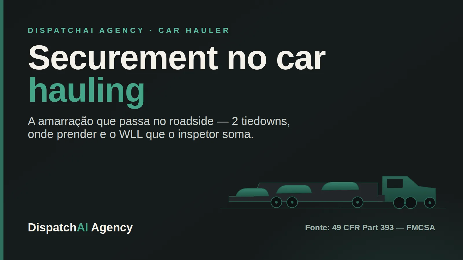 Securement no car hauling: a amarração que passa no roadside